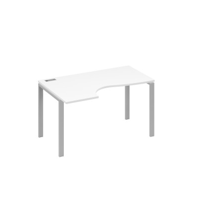 Стол "Классика" левый на металлокаркасе UNO эргономичный белый премиум / металлокаркас серый А4 С1 043 БП