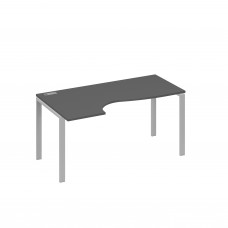 Стол эргономичный левый "Классика" на металлокаркасе UNO антрацит премиум / металлокаркас серый А4 С1 045 АР