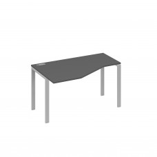 Стол 140х90 эргономичный левый Техно каркас UNO антрацит премиум / металлокаркас серый А4 С1 053 АР