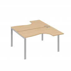 Рабочая станция (2х140) опоры UNO столы Классика натуральный дуб / металлокаркас серый А4 С1 181 НД