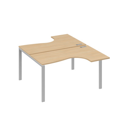 Рабочая станция (2х140) опоры UNO столы Классика натуральный дуб / металлокаркас серый А4 С1 181 НД