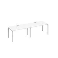 Рабочая станция каркас DUE (2х140) белый премиум / металлокаркас серый А4 С2 024-2 БП