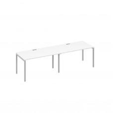 Рабочая станция каркас DUE (2х140) белый премиум / металлокаркас серый А4 С2 024-2 БП