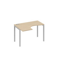 Стол левый "Классика" эргономичный на металлокаркасе DUE дуб скандинавский / металлокаркас серый А4 С2 031 ДК