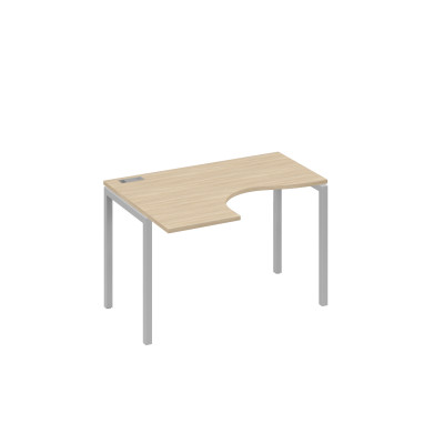 Стол левый "Классика" эргономичный на металлокаркасе DUE дуб скандинавский / металлокаркас серый А4 С2 031 ДК
