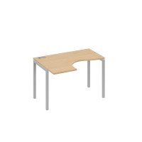 Стол левый "Классика" эргономичный на металлокаркасе DUE натуральный дуб / металлокаркас серый А4 С2 031 НД