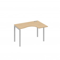 Стол "Классика" на металлокаркасе DUE эргономичный правый натуральный дуб / металлокаркас серый А4 С2 032 НД