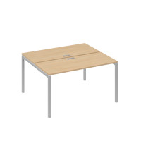 Рабочая станция на опорах DUE (2х140) натуральный дуб / металлокаркас серый А4 С2 171 НД