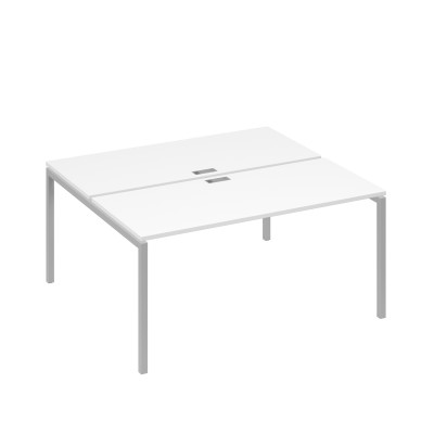 Станция офисная на каркасе DUE (2х160) белый премиум / металлокаркас серый А4 С2 175 БП