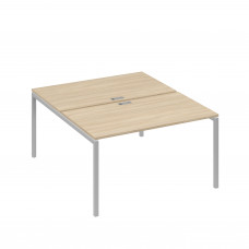 Рабочая станция 2х140 с металлокаркасом DUE дуб скандинавский / металлокаркас серый А4 С2 177 ДК