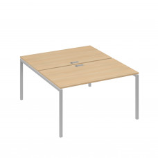 Рабочая станция 2х140 с металлокаркасом DUE натуральный дуб / металлокаркас серый А4 С2 177 НД