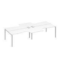 Рабочая станция со столами DUE (4х160) Классика белый премиум / металлокаркас серый А4 С2 182-2 БП