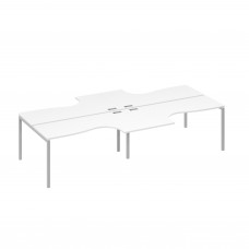 Рабочая станция со столами DUE (4х160) Классика белый премиум / металлокаркас серый А4 С2 182-2 БП