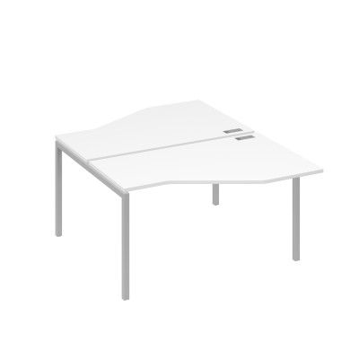 Рабочая станция (2х140) со столами Техно каркас DUE белый премиум / металлокаркас серый А4 С2 187 БП