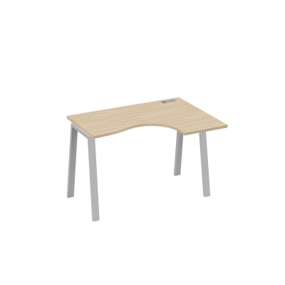 Стол правый "Классика" эргономичный на металлокаркасе TRE дуб скандинавский / металлокаркас серый А4 С3 032 ДК