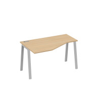 Стол "Техно" эргономичный левый металлокаркас TRE натуральный дуб / металлокаркас серый А4 С3 053 НД