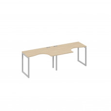 Рабочая станция столы Классика опоры QUATTRO (2х120) дуб скандинавский / металлокаркас серый А4 С4 031-2 ДК