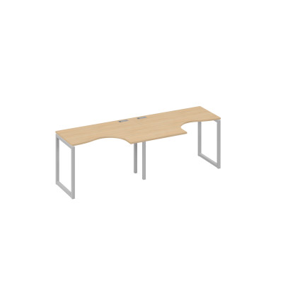 Рабочая станция столы Классика опоры QUATTRO (2х120) натуральный дуб / металлокаркас серый А4 С4 031-2 НД