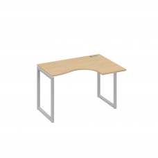 Стол 120 эргономичный правый Классика каркас QUATTRO натуральный дуб / металлокаркас серый А4 С4 032 НД