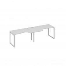Рабочая станция столы Классика на каркасе QUATTRO (2х140) серый / металлокаркас серый А4 С4 043-2 СЕ