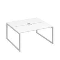 Рабочая станция (2х160) с опорами QUATTRO белый премиум / металлокаркас серый А4 С4 175 БП