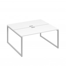 Рабочая станция (2х160) с опорами QUATTRO белый премиум / металлокаркас серый А4 С4 175 БП