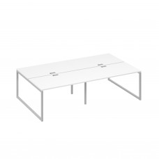 Рабочая станция на металлокаркасе QUATTRO (4х140) белый премиум / металлокаркас серый А4 С4 177-2 БП