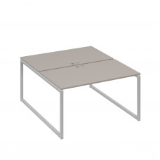 Рабочая станция QUATTRO (2х140) опоры металлокаркас мокко премиум / металлокаркас серый А4 С4 177 МП