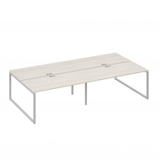 Станция со столами 4х160 на каркасе QUATTRO дуб / металлокаркас серый А4 С4 178-2 ДШ