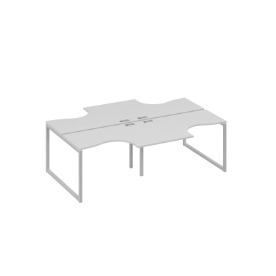 Рабочая станция (4х120) опоры QUATTRO столы Классика серый / металлокаркас серый А4 С4 180-2 СЕ