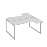 Рабочая станция QUATTRO (2х160) столы Классика эргономичные серый / металлокаркас серый А4 С4 182 СЕ