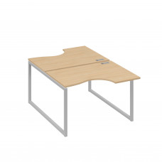 Рабочая станция столы Классика QUATTRO (2х120) натуральный дуб / металлокаркас серый А4 С4 183 НД