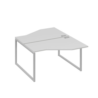 Рабочая станция со столами (2х140) Техно на каркасе QUATTRO серый / металлокаркас серый А4 С4 187 СЕ