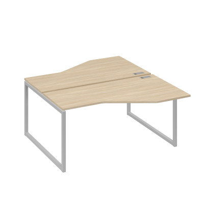 Рабочая станция со столами Техно (2х160) каркас QUATTRO дуб скандинавский / металлокаркас серый А4 С4 188 ДК