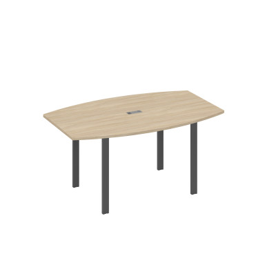 Стол 160 фигурный на металлокаркасе UNO для переговоров дуб скандинавский / металлокаркас антрацит А4 А1 111 ДК