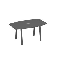 Стол 160 переговорный на ножках TRE антрацит премиум / металлокаркас антрацит А4 А3 111 АР