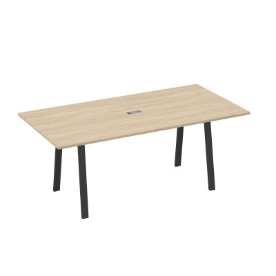 Стол 200 переговорный на металлокаркасе TRE дуб скандинавский / металлокаркас антрацит А4 А3 123 ДК