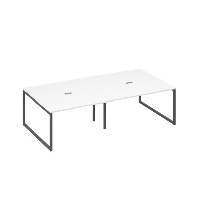 Стол 280 переговорный с опорами QUATTRO белый премиум / металлокаркас антрацит А4 А4 135-2 БП