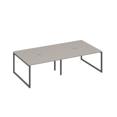 Стол 280 переговорный с опорами QUATTRO мокко премиум / металлокаркас антрацит А4 А4 135-2 МП