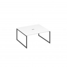 Стол переговорный 160 на каркасе QUATTRO белый премиум / металлокаркас антрацит А4 А4 136 БП