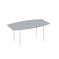 Стол для переговоров 180 опоры DUE серый / металлокаркас белый А4 Б2 112 СЕ