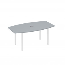 Стол для переговоров 180 опоры DUE серый / металлокаркас белый А4 Б2 112 СЕ