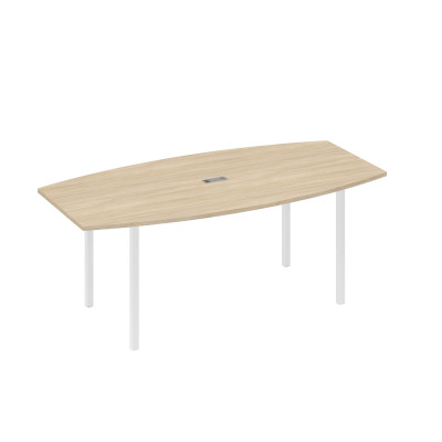 Стол для переговоров 200 на каркасе DUE дуб скандинавский / металлокаркас белый А4 Б2 113 ДК