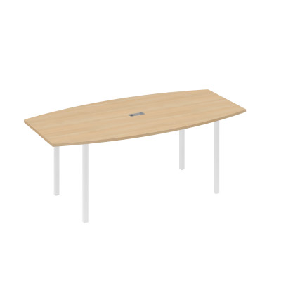 Стол для переговоров 200 на каркасе DUE натуральный дуб / металлокаркас белый А4 Б2 113 НД