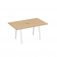 Стол 160 в переговорную металлокаркас TRE натуральный дуб / металлокаркас белый А4 Б3 121 НД