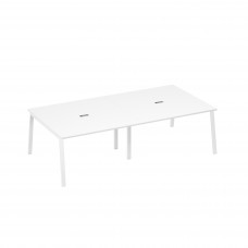 Стол 280 с опорами TRE для переговоров белый премиум / металлокаркас белый А4 Б3 135-2 БП