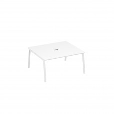 Стол 160 на каркасе TRE в переговорную белый премиум / металлокаркас белый А4 Б3 136 БП