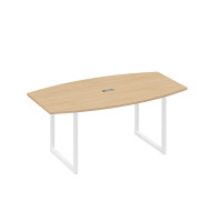 Стол для переговоров 180 на каркасе QUATTRO натуральный дуб / металлокаркас белый А4 Б4 112 НД