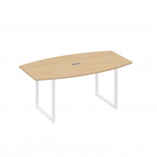 Стол для переговоров 180 на каркасе QUATTRO натуральный дуб / металлокаркас белый А4 Б4 112 НД
