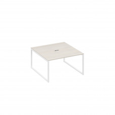 Переговорный стол 140 на металлокаркасе QUATTRO дуб / металлокаркас белый А4 Б4 135 ДШ